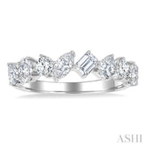 1 1/10 Ctw Mixed Shape Diamond Fashion Band in 14K White Gold